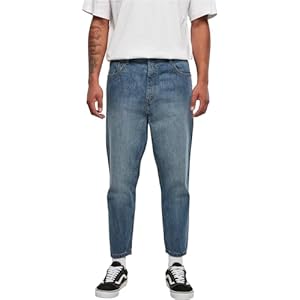 Urban Classics Herren Jeanshose Cropped Tapered Jeans, Regular Fit, verkürzten Länge, erhältlich in 2 verschiedenen Farben, Größe 30 bis 38