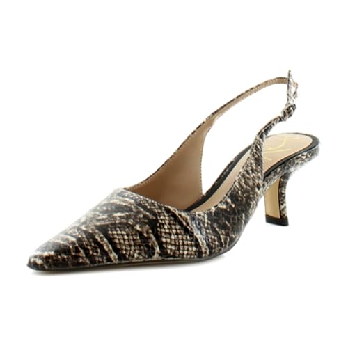 Sam Edelman Bianka Slingback Women's Heels Mocha Taupe Python Print Size 8 M