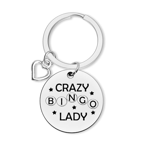 Dabihu Bingo Keyring Bingo Lovers Gift Funny Gifts for Players Casino Game Jewelry Gambler Keychain for Women Friends Coworker Casino Lovers Gift Retirement Christmas Birthday Gifts