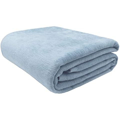 ZOLLNER Manta Grande para Cama y sofá, 150x200 cm, 60% algodón, azúl Claro Cover