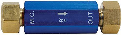 Allstar Performance Residual Pressure Valve, 2 lb, 1/8 in NPT Inlet, 1/8 in NPT Outlet, 3/16 in Inverted Flare Fittings Included, Aluminum, Blue Anodized, Disc Brake, Each (ALL41048)