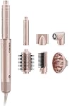 Brosse Sèche-Cheveux & Styler 7MAGIC 7 en 1, Styler à Air Chaud Ionique Négatif Haute Vitesse 110 000 RPM, Sèche-cheveux Puissant de 1400W & Multi-Style pour Cheveux Lisses, Ondulés, Bouclés et Frisés, Rose