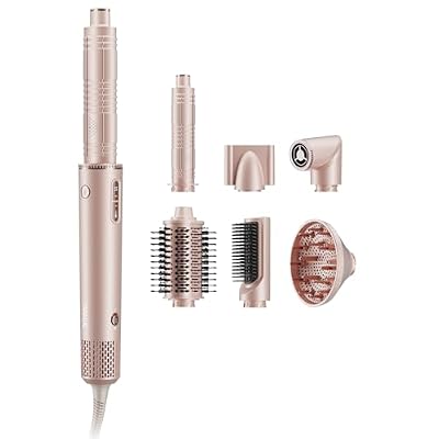 7MAGIC 7 in 1 Hair Styler & Hair Dryer Brush, 110,000 RPM High-Speed Blow Dryer with Negative Ions for Frizz-Free Styling Fast Drying Curling Volumizing Straightening, Hot Air Styler with Travel Case
