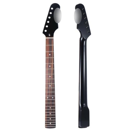 RuiJOTWAT Manche en érable de remplacement 22 frettes, touche en palissandre pour Strat St Stratocaster (noir)