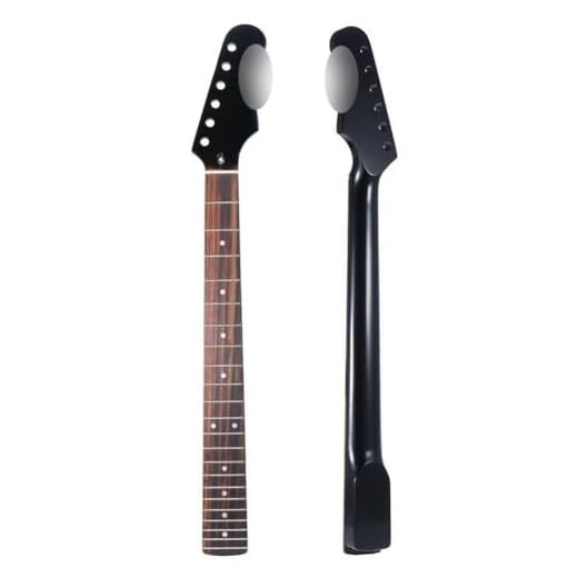 RuiJOTWAT Mástil de arce de repuesto de 22 trastes con diapasón de palisandro para Stratocaster Strat St (negro)