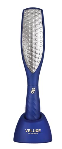 VELUXE HEEL Professional Pedicure Foot File – Premium Stainless Steel Foot Smoother with Non-Slip ABS Grip – Gently Buffs Rough, Dry, or Thick Skin for Soft, Refreshed Feet at Home