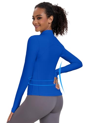 VUTRU Women's Workout Yoga Jacket Lightweight Slim Fit Athletic Full Zip Running Sport Track Shirts2