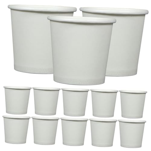 DECOMELODY 200 Piezas Unidades Vasos de Papel Blanco para Espresso Café y Bebidas Calientes Desechables y Portátiles para Oficina Fiestas y Eventos