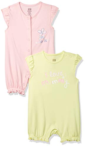 Image of miniklub Infant Girls Pack of 2 Printed Pure Cotton Rompers