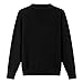 HILEELANG Kids Boy Girl School Uniform Cardigan Sweaters Black V-Neck Basic Solid Button Knitted Cardigan Size 8