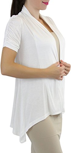 Image of ToBeInStyle Womens Open Front Casual Shrug Lightweight Layering Cardigan Sleeveless or Short Sleeve