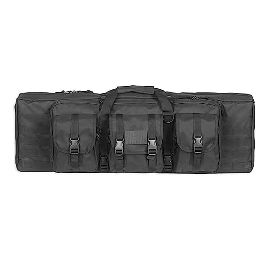 WolfWarriorX Double Long Rifle Gun Case Bag Tactical Carbine Cases Water Dust Resistant Firearm Shotgun Bag Outdoor MOLLE Hunting Shooting Storage Transport, Available in 38" 42"  (Black, 42inch)