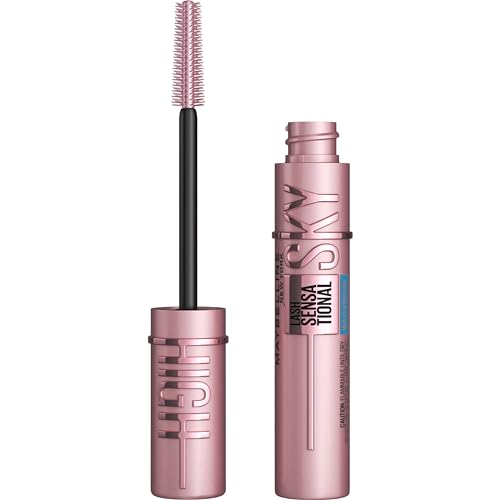 Maybelline Lash Sensational Sky High Waterproof Mascara Makeup, Volumizing, Lengthening, Defining, Curling, Multiplying, Buildable Formula, Very Black, 1 Count