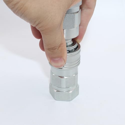 Image of LSQ-TNV 1 /2''NPT Carbon Steel High Flow Hydraulic Quick Connect Couplings Hydraulic Couplers Replace VHC8-8F /VHN8-8F Zinc-Plated Steel H-Shape