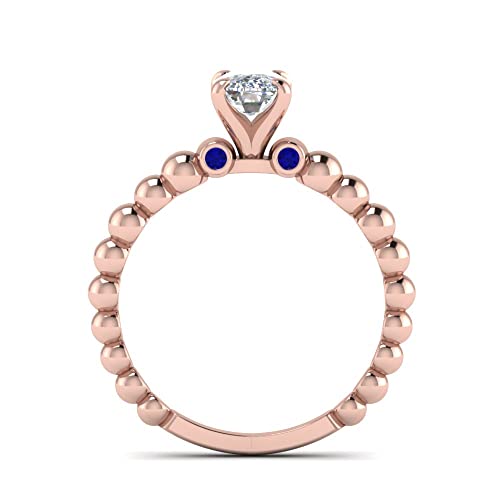 Image of 55Carat Choose Your Gemstone Bead Diamond CZ Engagement Ring Rose Gold Plated Cushion Shape Side Stone Engagement Rings Everyday Jewelry Wedding Jewelry Handmade Gifts for Wife US Size 4 to 12