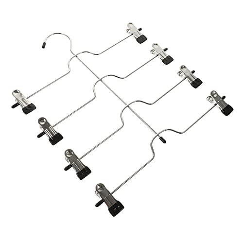 Healifty Multi Metal Pants Hanger with Clips Space Saving Clothes Rack for Jeans Skirts Trousers and Scarves Design with Strong Bearing Capacity for Closet