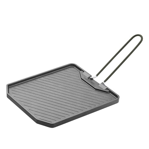 Parrilla, utensilios de cocina antiadherentes con mango plegable, sartén para cocinar en interiores, para el hogar, cocina, apartamento, camping, jardín, barbacoa, picnic