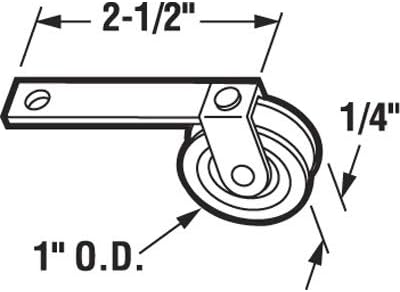 CRL Stainless Steel Screen Door Roller with 1" Diameter Wheel - Package