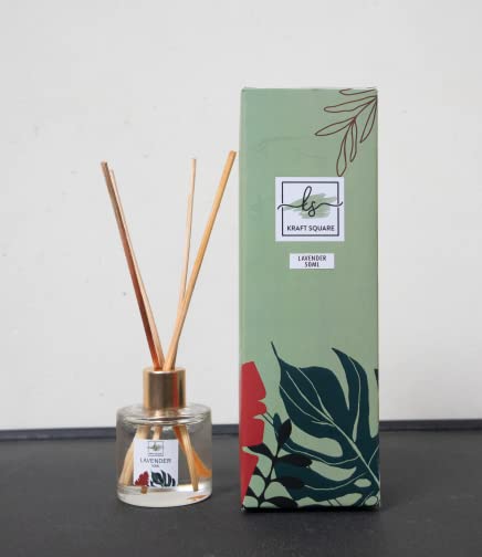 KRAFT SQUARE Home Fragrance Lavender Reed Diffuser Set | Toxin-Free ...