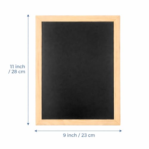 Image of YAJNAS Black Board for Kids | Wood - Double Sided Blackboard Slate | Pre-Writing Toys | Educational Kids Toys | Heavy Duty Slate Chalk Boards with Frame 9x11 Inch (23x28 cm)
