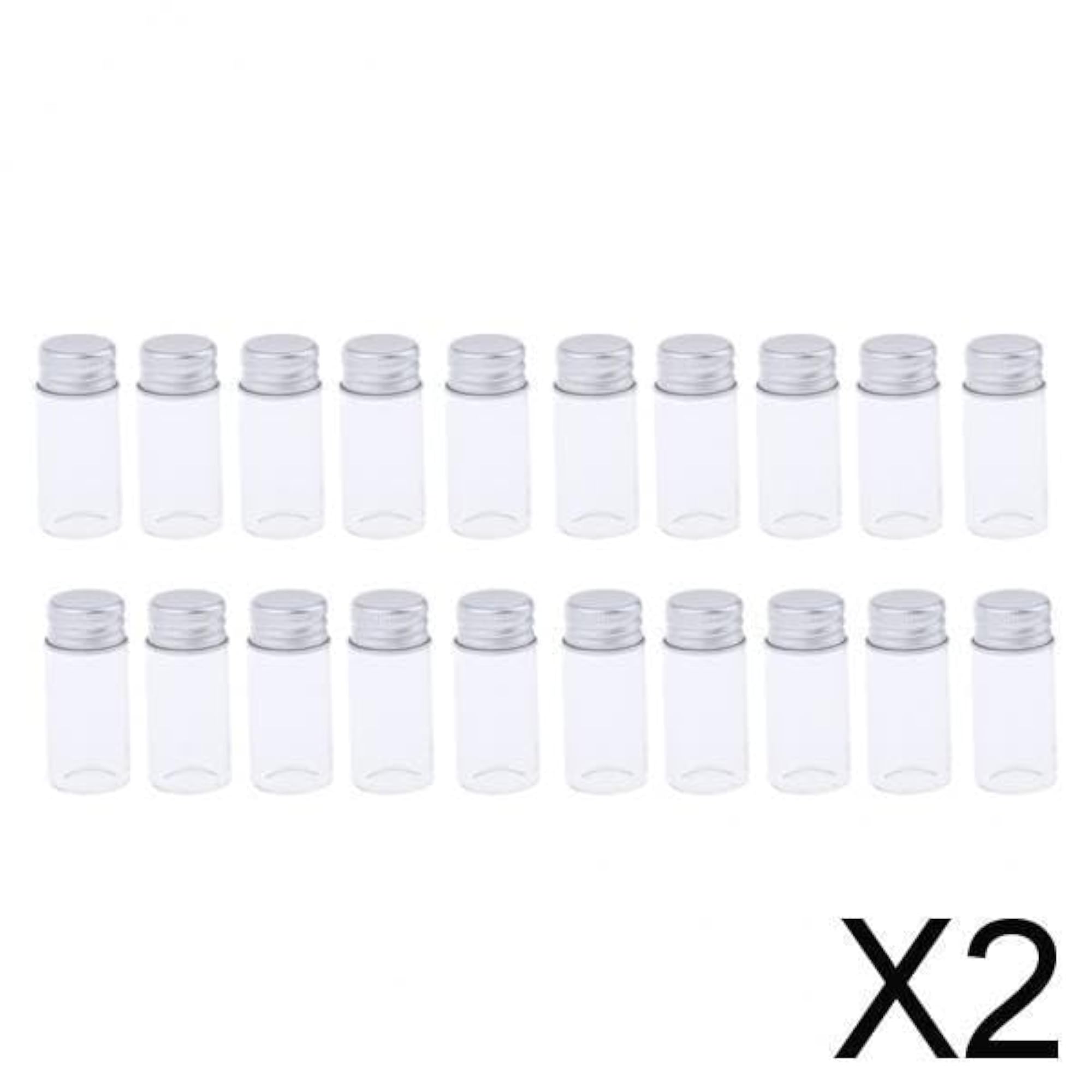 2x20X Empty Refillable Cosmetic Container Bottle Round Glass Jar