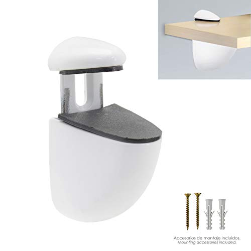 WOLFPACK LINEA PROFESIONAL 25010067 Soporte Pelicano Regulable Para Estante 1/20 mm. Blanco (1 Pieza)