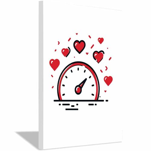 Toile murale de la Saint-Valentin design montre battement de cœur pour décorer un salon rouge 70x100