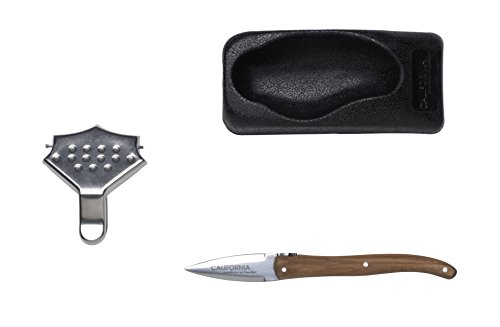 Oyster Knife & Shucker Tool Set In Pinewood Gift Box By California Oyster Co – French Designed Lemon Squeeze, Non-Slip Oyster Holder, And Beechwood Oyster Shucking Knife #TOP2