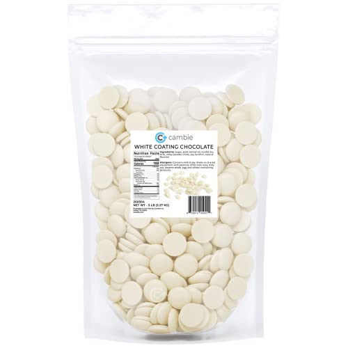 Cambie White Coating Chocolate | Rich & Creamy White Melting Wafers | Baking Chocolate For Dipping, Enrobing, Molding, and Glazing | For Chefs, Chocolatiers and At-Home Bakers (5 lb)