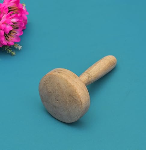 Image of Handmade Pure Mango Wood Hand Mathani, Lemon Press and Roti Press - Set of 3, Wooden Kitchen Tools Sets for Cooking
