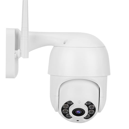 Caméra dôme PTZ étanche 2 pouces 1080P WiFi 8 lumières Surveillance de sécurité avec Icsee 110-240V Télécommande Multijoueur Détection de mouvement partagée Caméra intelligente(EU)