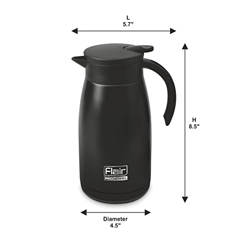 Image of Flair Cafe Vacuum Insulated Steel Kettle 1000 ML (Black)