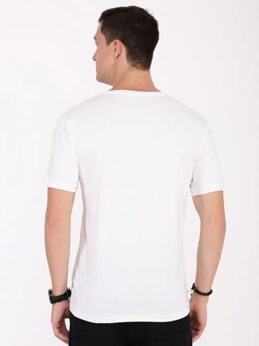Image of Macroman M-Series Smartz Basics Half Sleeve Round Neck Stretch T-Shirt for Men, Cotton Blend (Pack of 1)