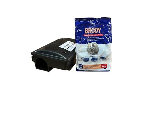 Todo Cultivo Portacebos + Raticida Cebo Fresco brodifacoum 1 kg. Mata Ratas y Ratones con una Sola ingestión. Brody 1kg y portacebos