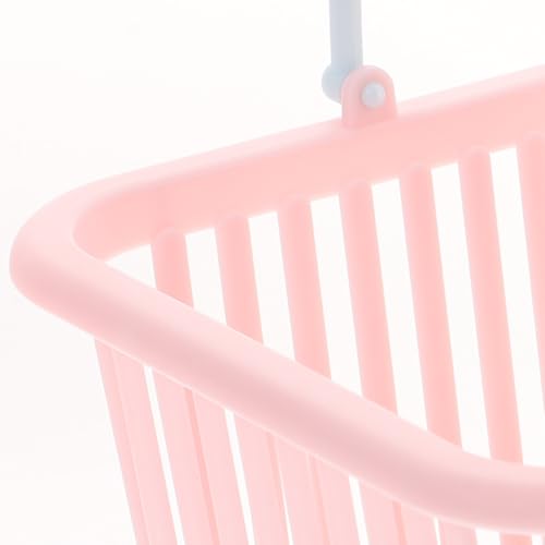 Cestas de plástico rosa con asa organizadoras compactas ligeras pack 3 8