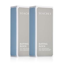 SEACRET Nail Buffer Block - 3-Way Salon Shine for Natural Nails, Smooths Ridges & Buffs to Glossy Finish Without Polish - Korean Made - Manicure & Pedicure, Pack of 2