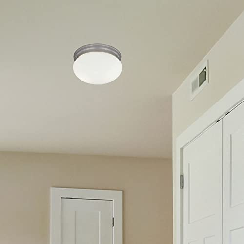Designers Fountain 9 in 2-Light Flush Mount Ceiling Light with Frosted Glass Shade, Pewter, 4732-PW by DESIGNERS FOUNTAIN - Image 2