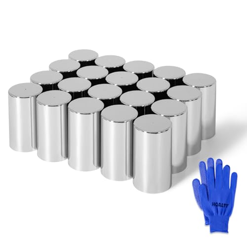 Image of 20Pcs Lug Nut Covers 32mm /33mm Cylinder Nut Covers ABS Chrome Plastic Anti-Rust Thread-on Nut Cover Caps for Semi Trucks