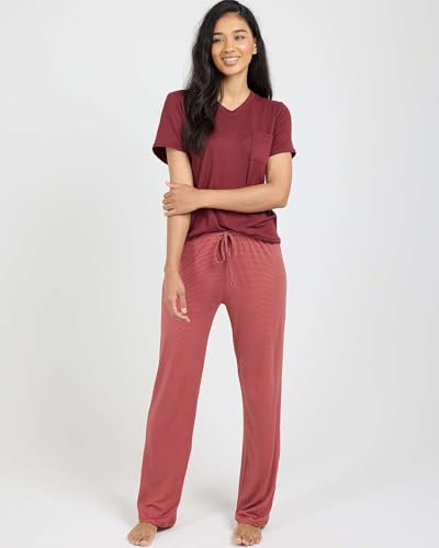 image for Real Essentials 2 Pack: Short Sleeve Pajamas For Women Sets Womens Paj