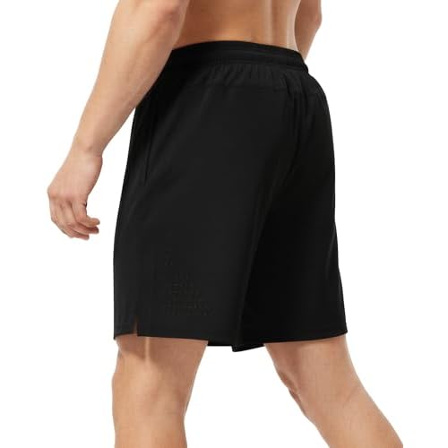 7 Inch Men Swim Trunks Gym Shorts with Mesh Liner Zipper Pocket Quick Dry Breathable for Workout Runing Beach Pool Small Solid Aqua