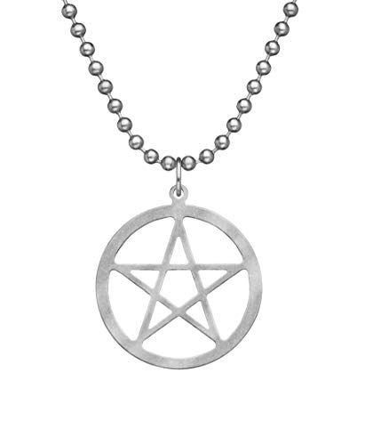 GI JEWELRY® Pentacle for Men and Women with Stainless Steel Beaded Dog Tag Chain and Pendant - Genuine U.S. Military Issue
