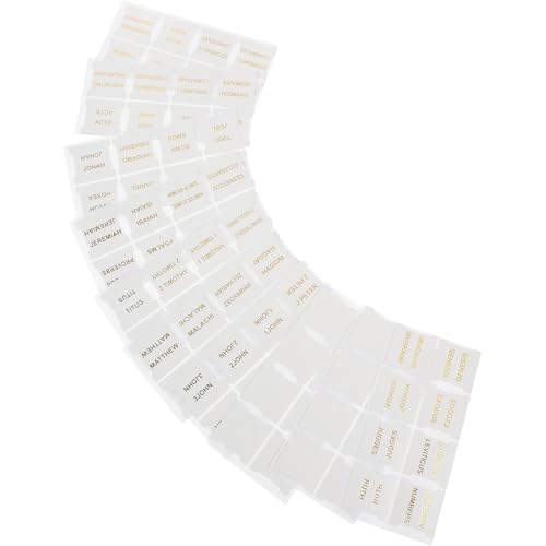 Pestañas de índice bíblicas de cuero blanco con letras grandes para estudio de libros sagrados