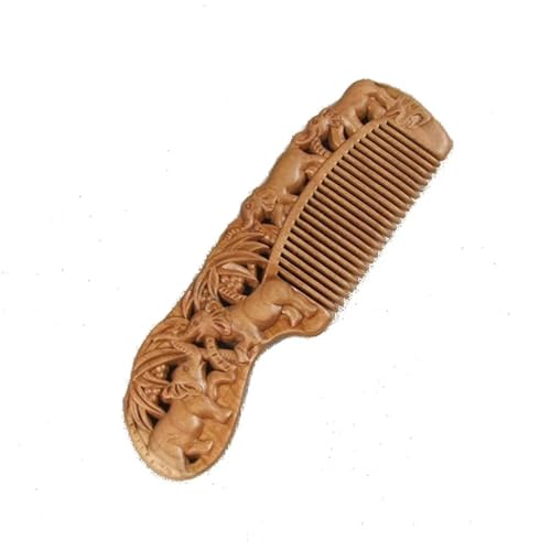 Peigne en bois de pêche antistatique contre les nœuds cheveux délicats 17.5cm