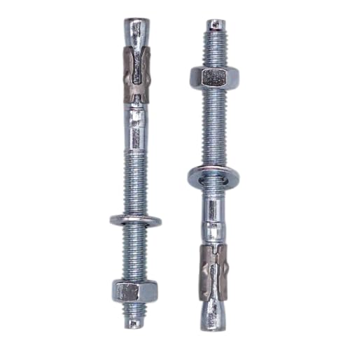 SKIR'CO Ancoraggi a cuneo zincati M6 x 70 mm, tasselli in metallo, bullone di ancoraggio, bulloni di espansione per muratura e calcestruzzo (6 pezzi)