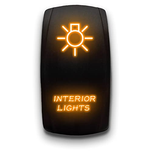 Interior Lights - Orange - Laser Etched Toggle Switch 20A 12V - Vertical Rocker Switch 5-Pin Dpst #TOP13