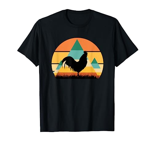 Gallo - Granja Agricultura Granjero Patio Trasero Lindo Divertido Retro Camiseta