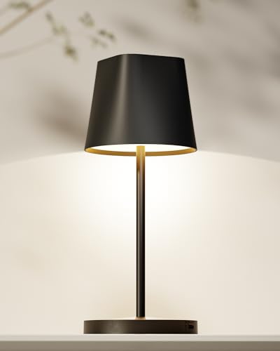 Quntis sladdlös LED-bordslampa, uppladdningsbar bordslampa med touchdimning, USB-uppladdningsbar, 3000K-4000K bordslampa med dubbel färgtemperatur, IP44 vattentät utomhusbordslampa för matbord