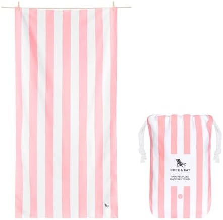 Dock & Bay Beach Towel - Quick Dry, Sand Free - Compact, Lightweight - 100% Recycled - Includes Bag - Set of 4 - Cabana Classics, Extra Large (200x90cm, 78x35)
