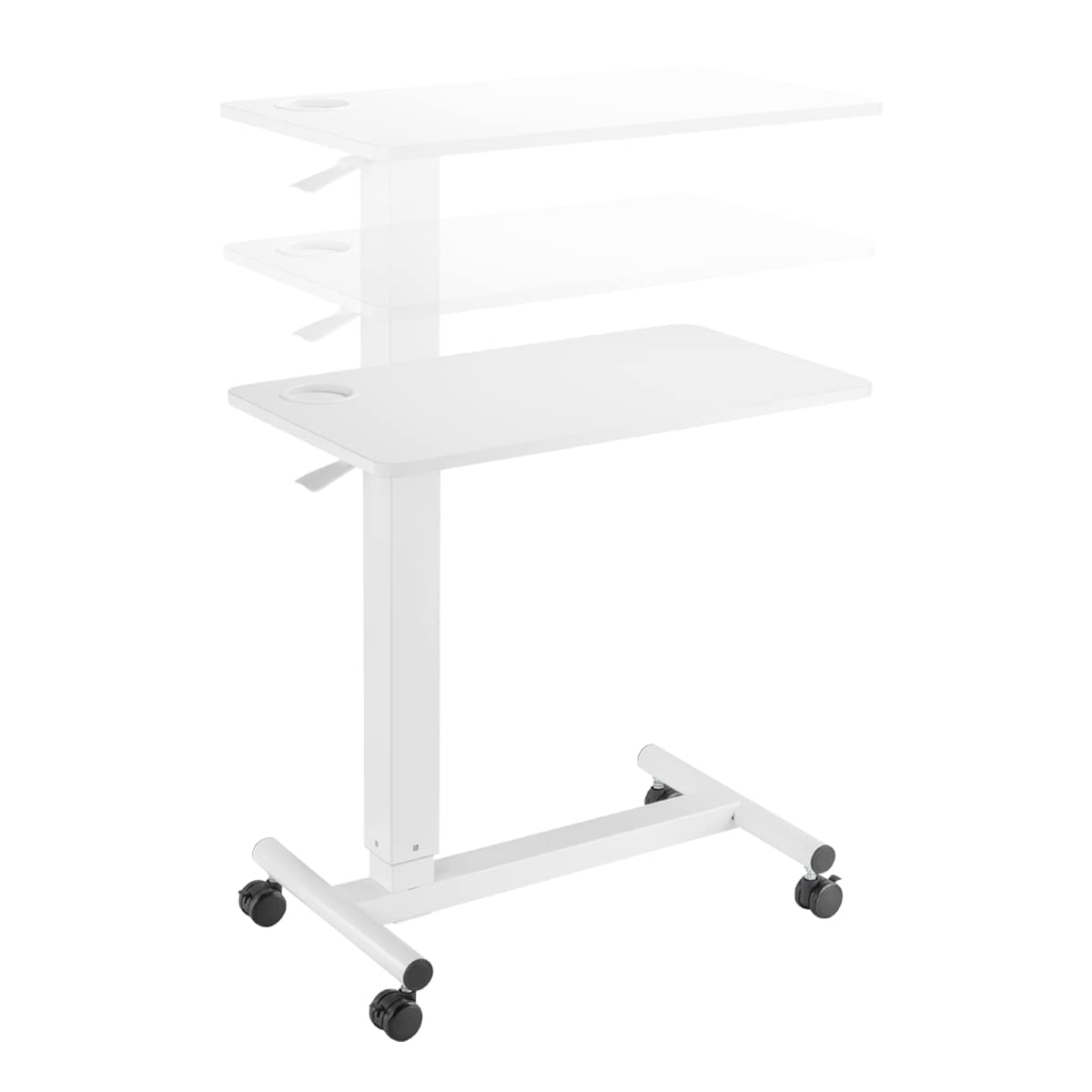 LogiLink EO0041 - Überbett-Tischwagen mit Gasdruckfeder, rollbar (feststellbare Rollen) und höhenverstellbar