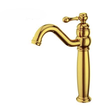 Robinet d'or moderne pour éliminer le tartre et sublimer la vasque